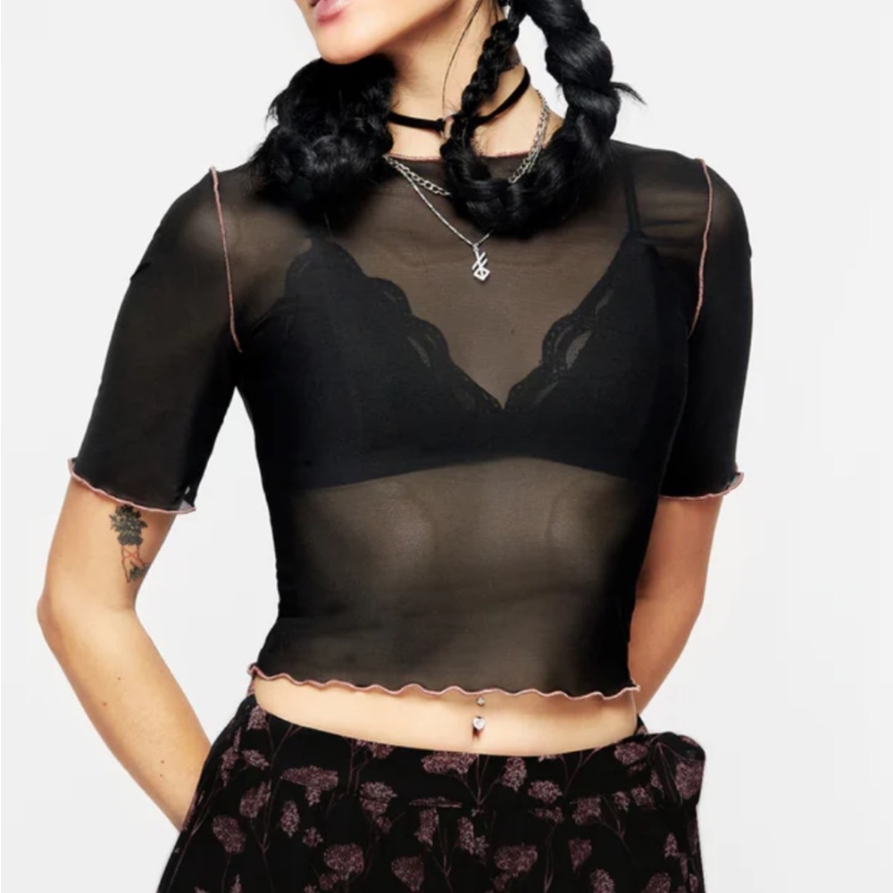 Disturbia Sauvage Mesh Crop Top